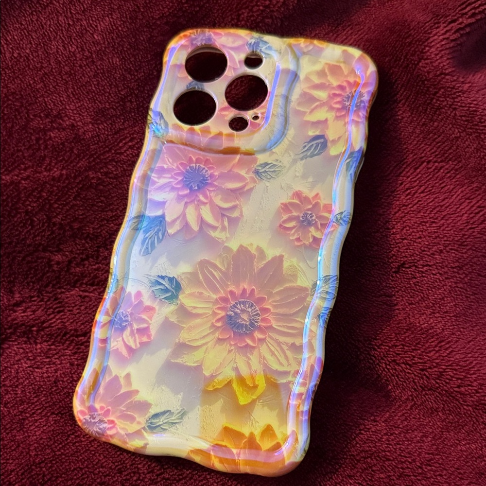 Floral Yellow Phone Case for iPhone 15 Pro Max